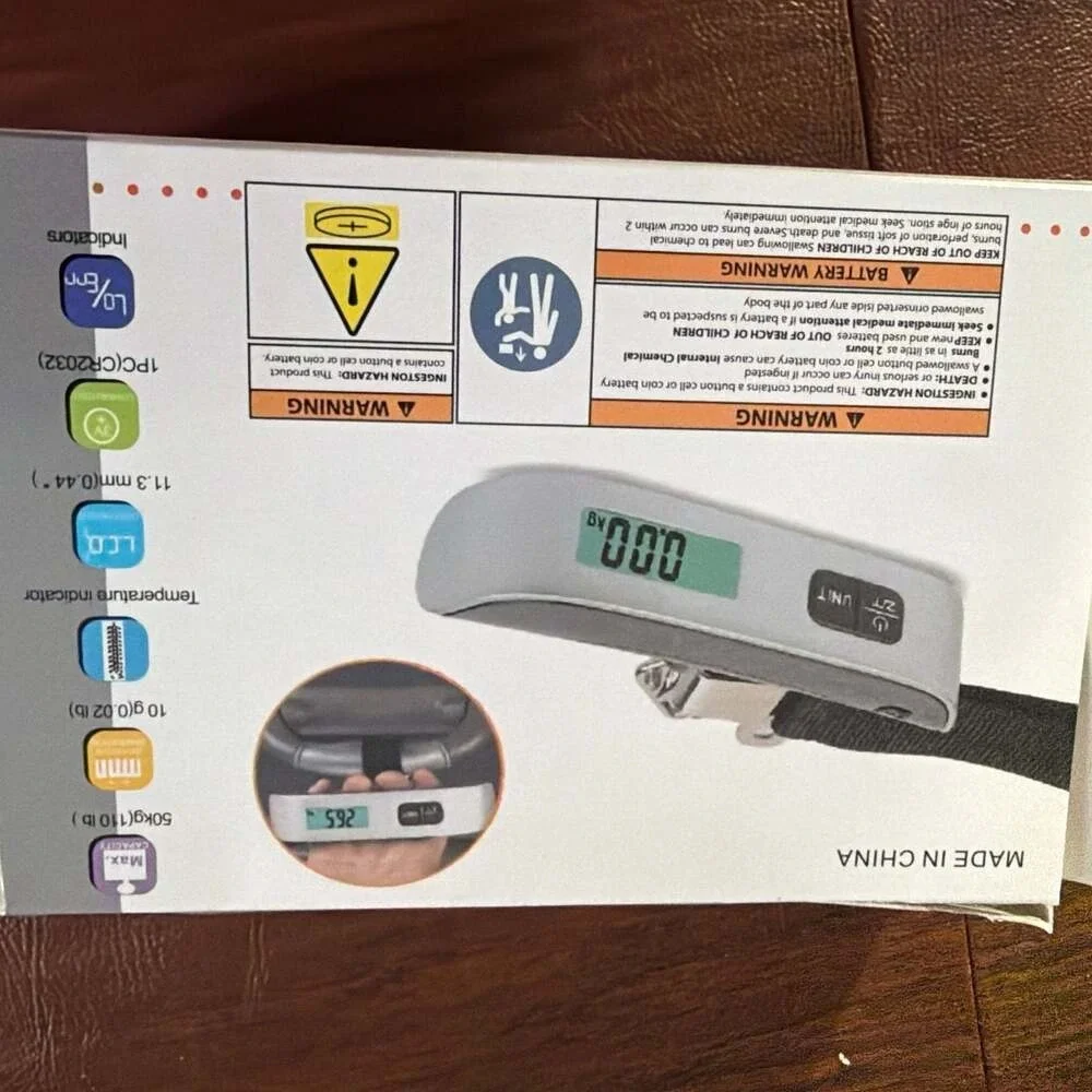 Digital Luggage Scale with 110lb‎ Capacity and Temperature Sensor